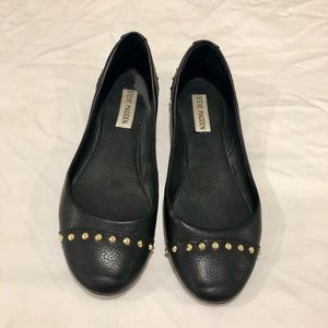 Black Steve Madden Gold Studded Flats